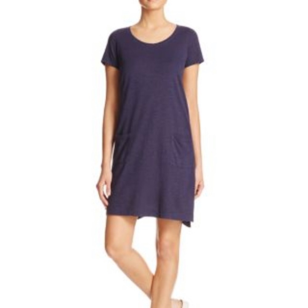 Eileen Fisher Hemp & Organic Cotton Navy Dress Sm